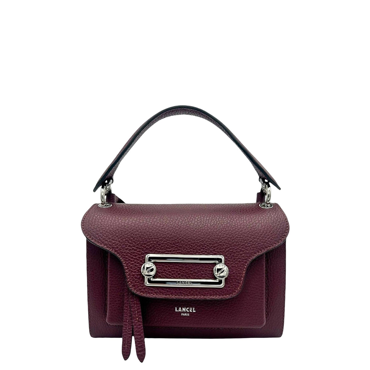 M Clic crossbody bag in grained leather - Cassis