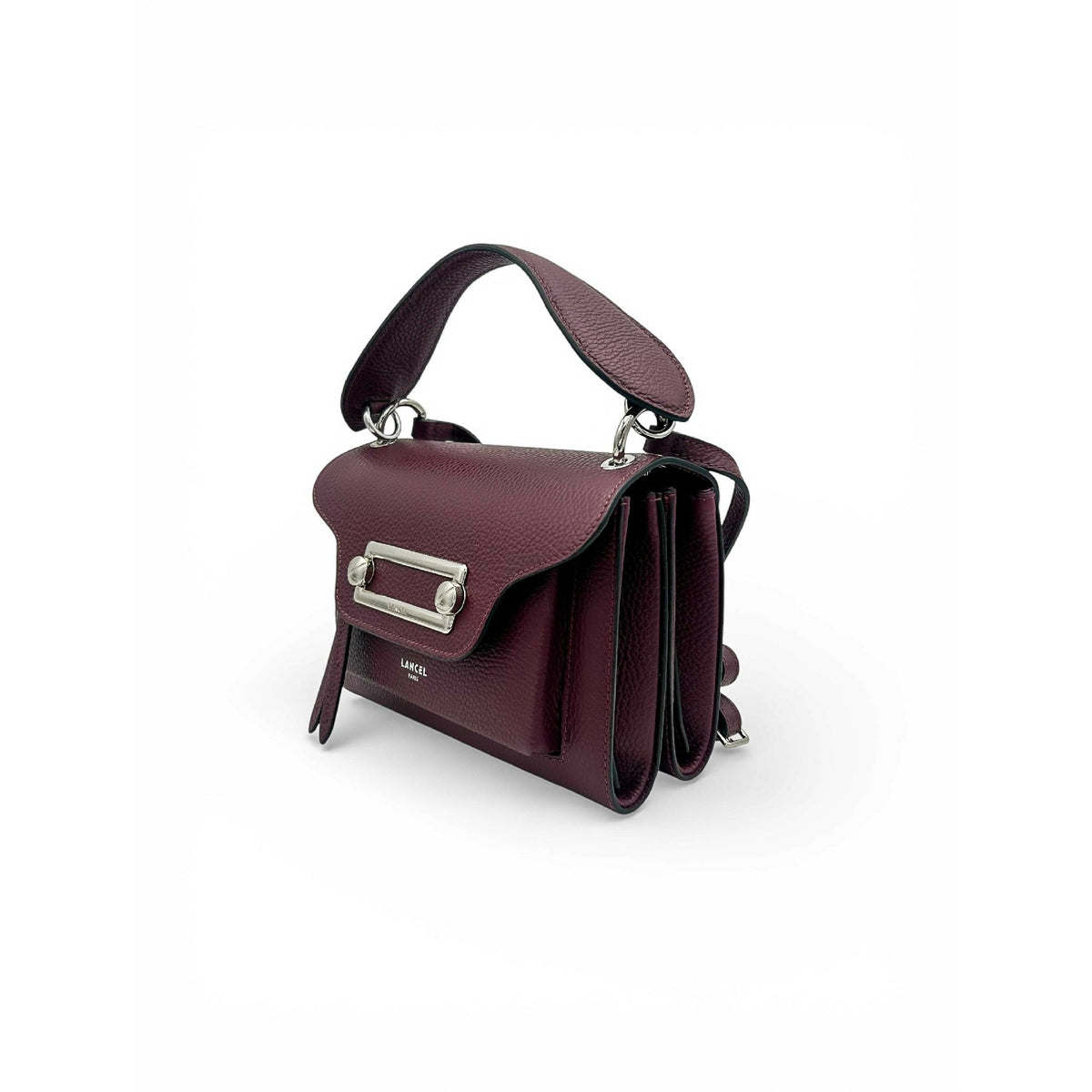 M Clic crossbody bag in grained leather - Cassis