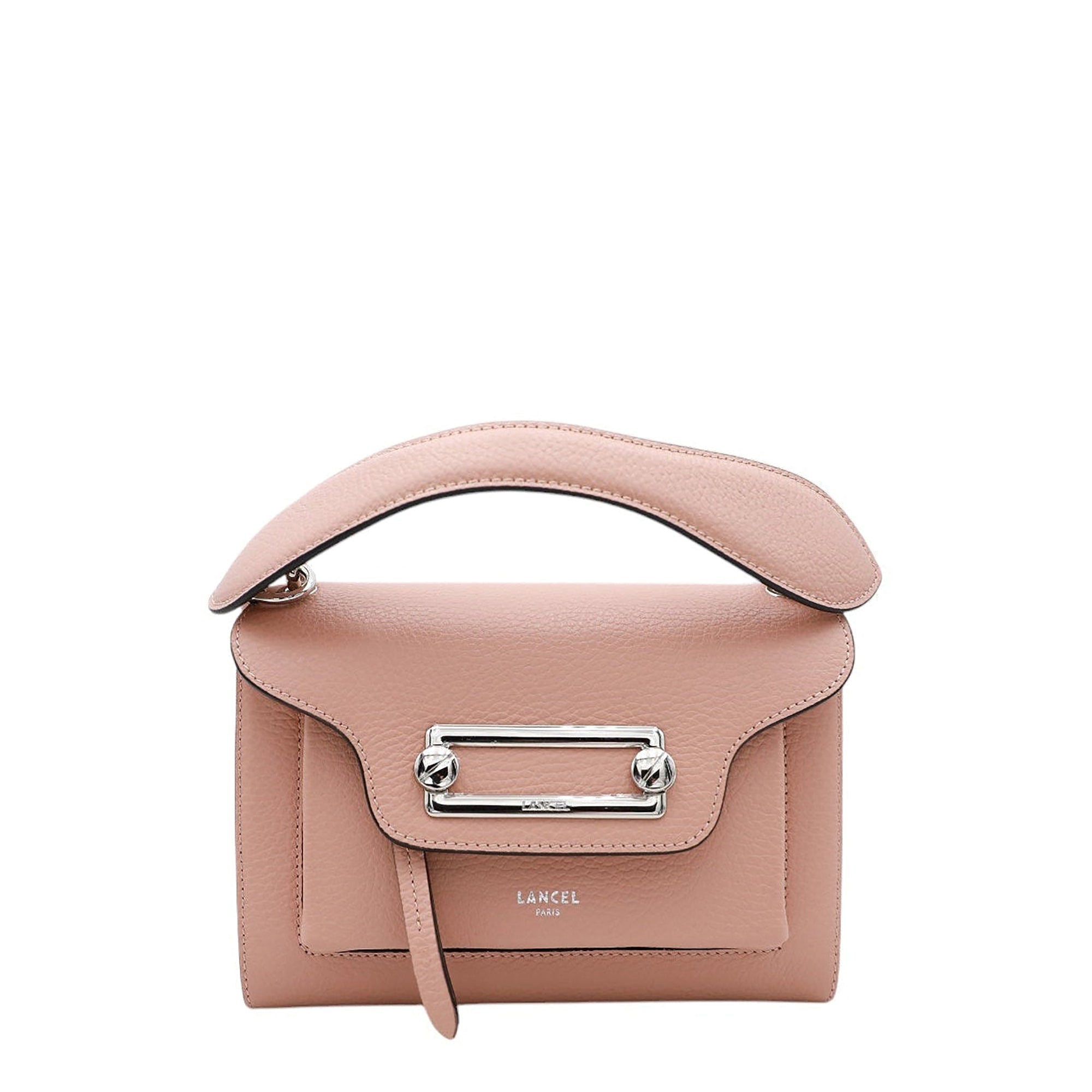Sac Clic porté croisé en cuir grainé - Nude