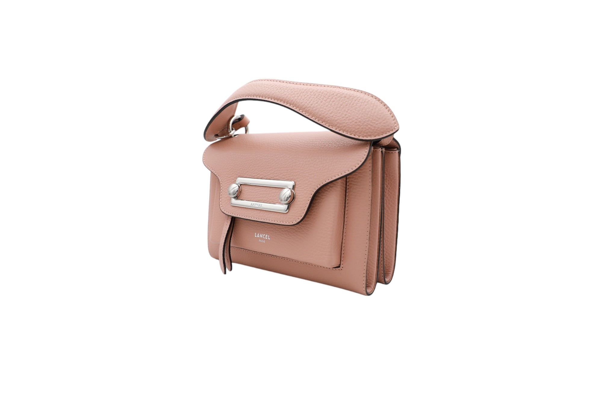 Sac Clic porté croisé en cuir grainé - Nude