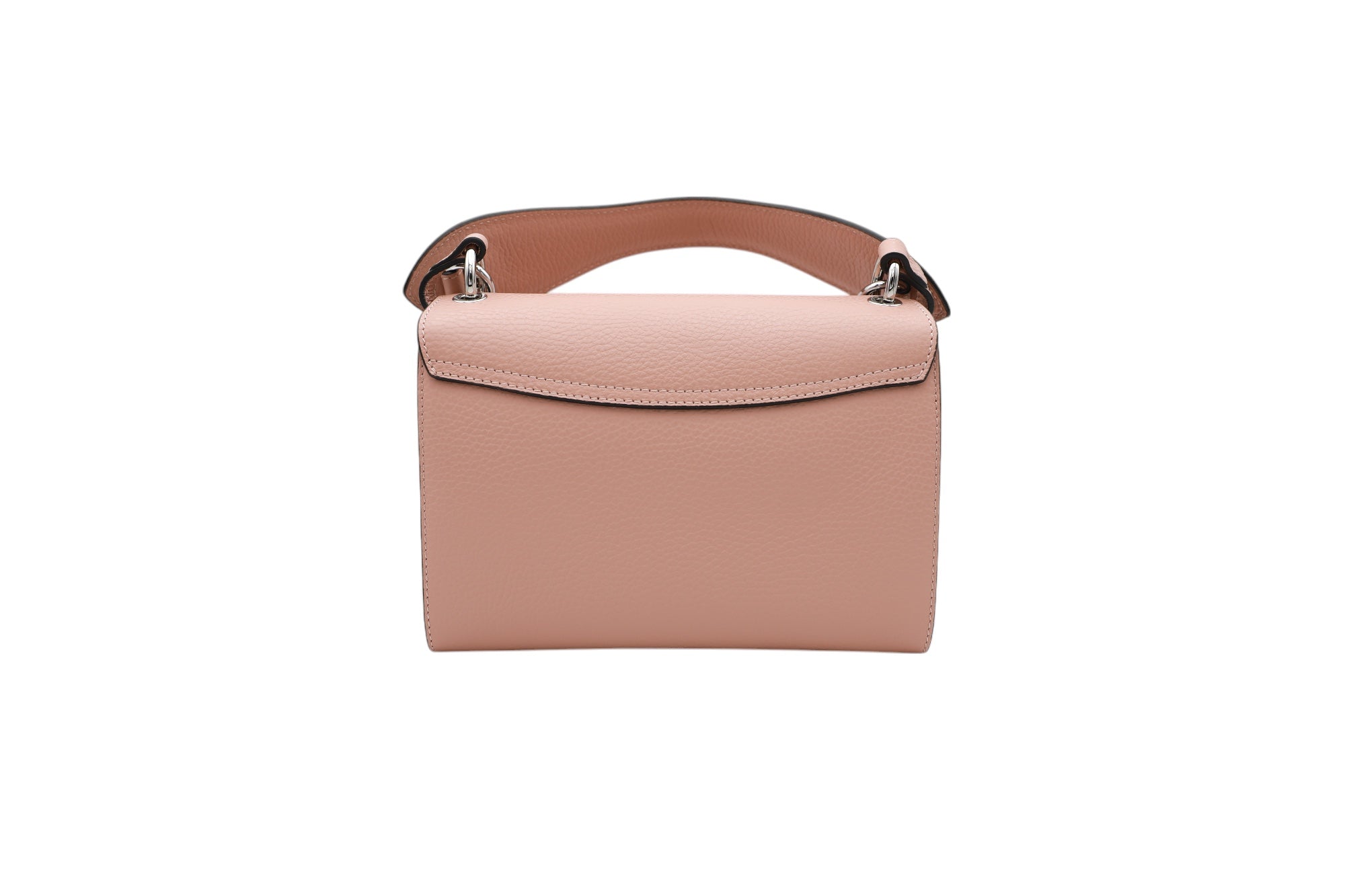 Sac Clic porté croisé en cuir grainé - Nude