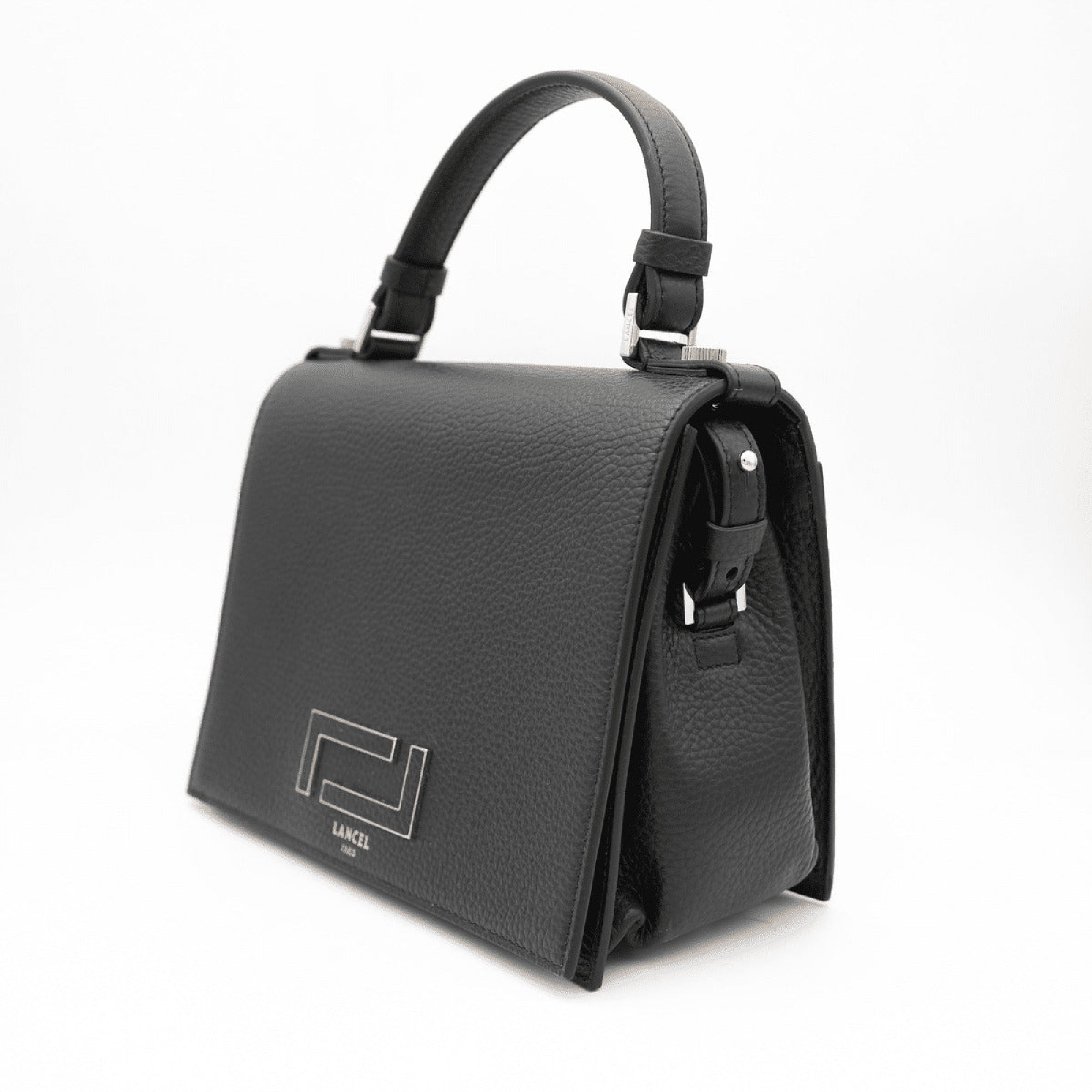 Sac porté main Pia en cuir grainé - Noir