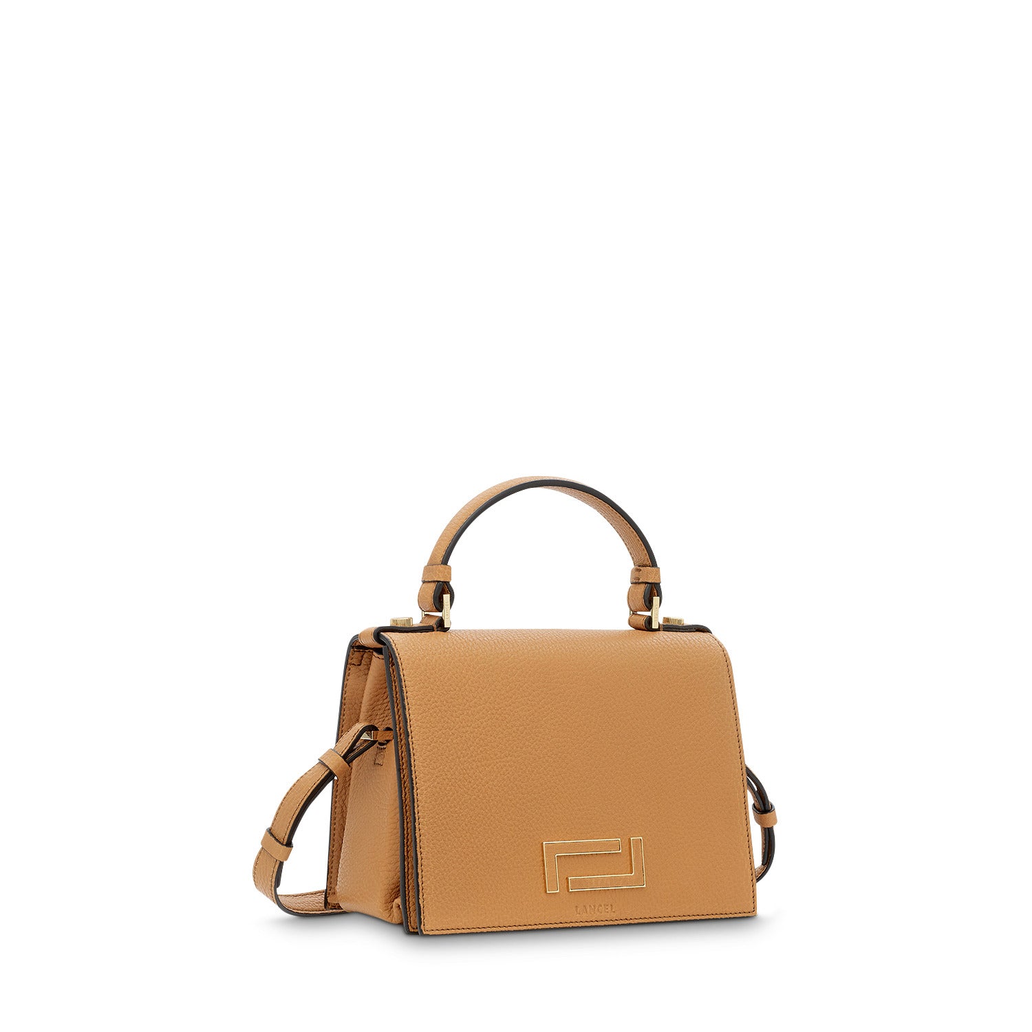 Sac Pia porte croisé en cuir grainé - Camel