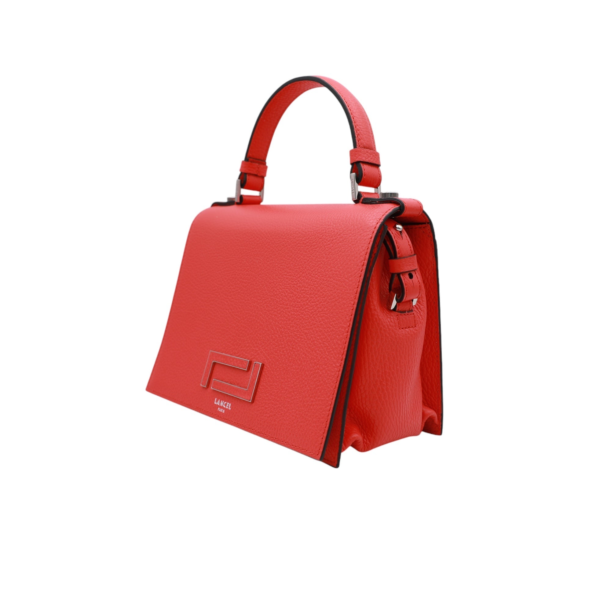 Sac Pia porte croisé en cuir grainé - Tomate