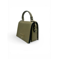 Sac porté main Pia en cuir grainé - Kaki