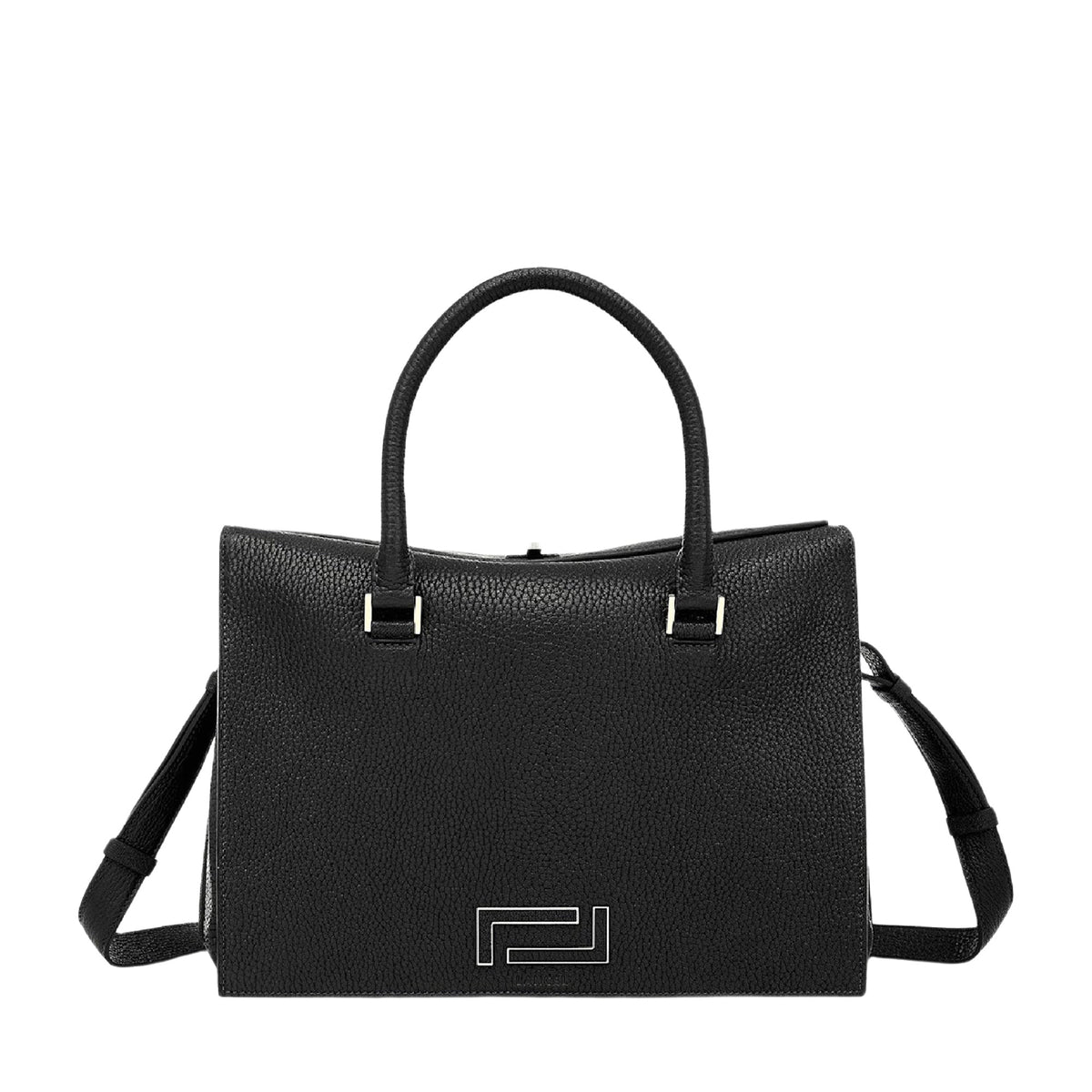 Pia leather tote bag - Black