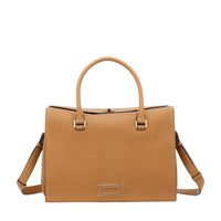 Pia tote bag in grained leather - Camel