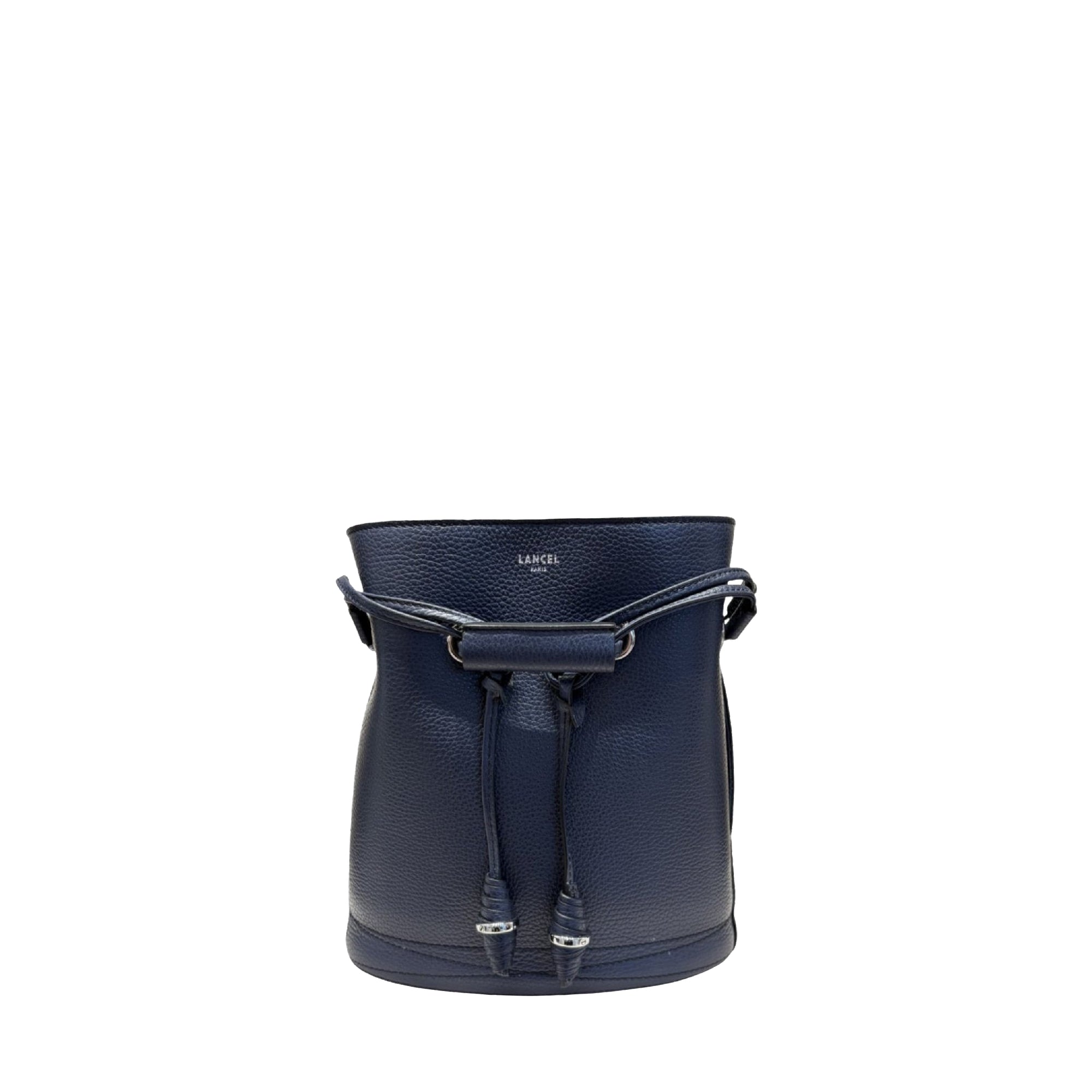 Sac seau S Le Huit en cuir grainé - Bleu Nuit