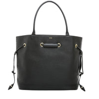 Sac seau cabas Le Huit M en cuir grainé - Noir