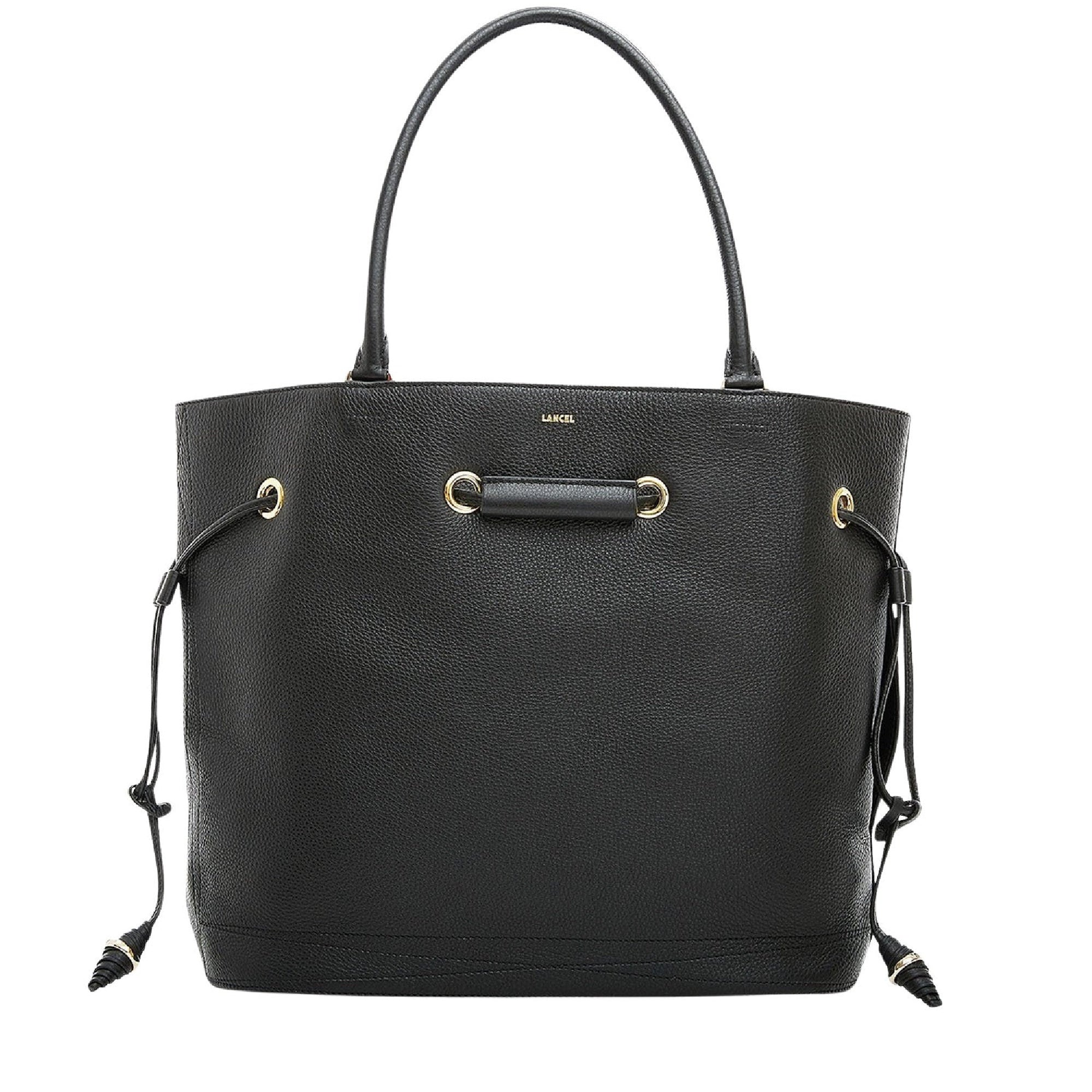 Sac seau cabas Le Huit M en cuir grainé - Noir
