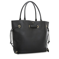 Sac seau cabas Le Huit M en cuir grainé - Noir