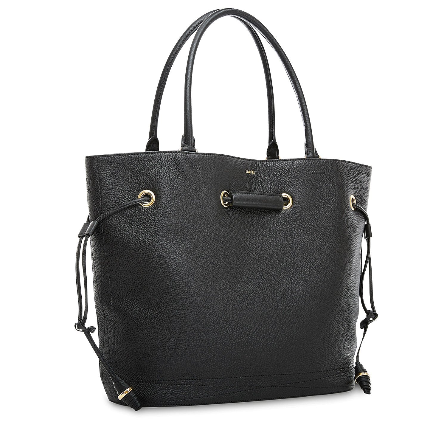 Sac seau cabas Le Huit M en cuir grainé - Noir