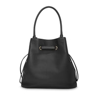 Sac seau cabas Le Huit M en cuir grainé - Noir