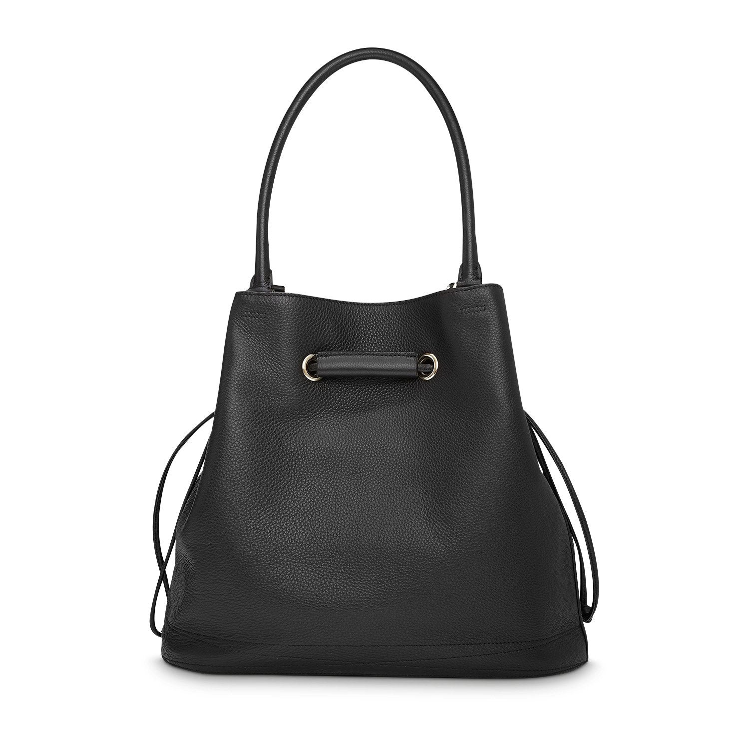 Sac seau cabas Le Huit M en cuir grainé - Noir