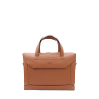 Graphic S leather briefcase - Camel