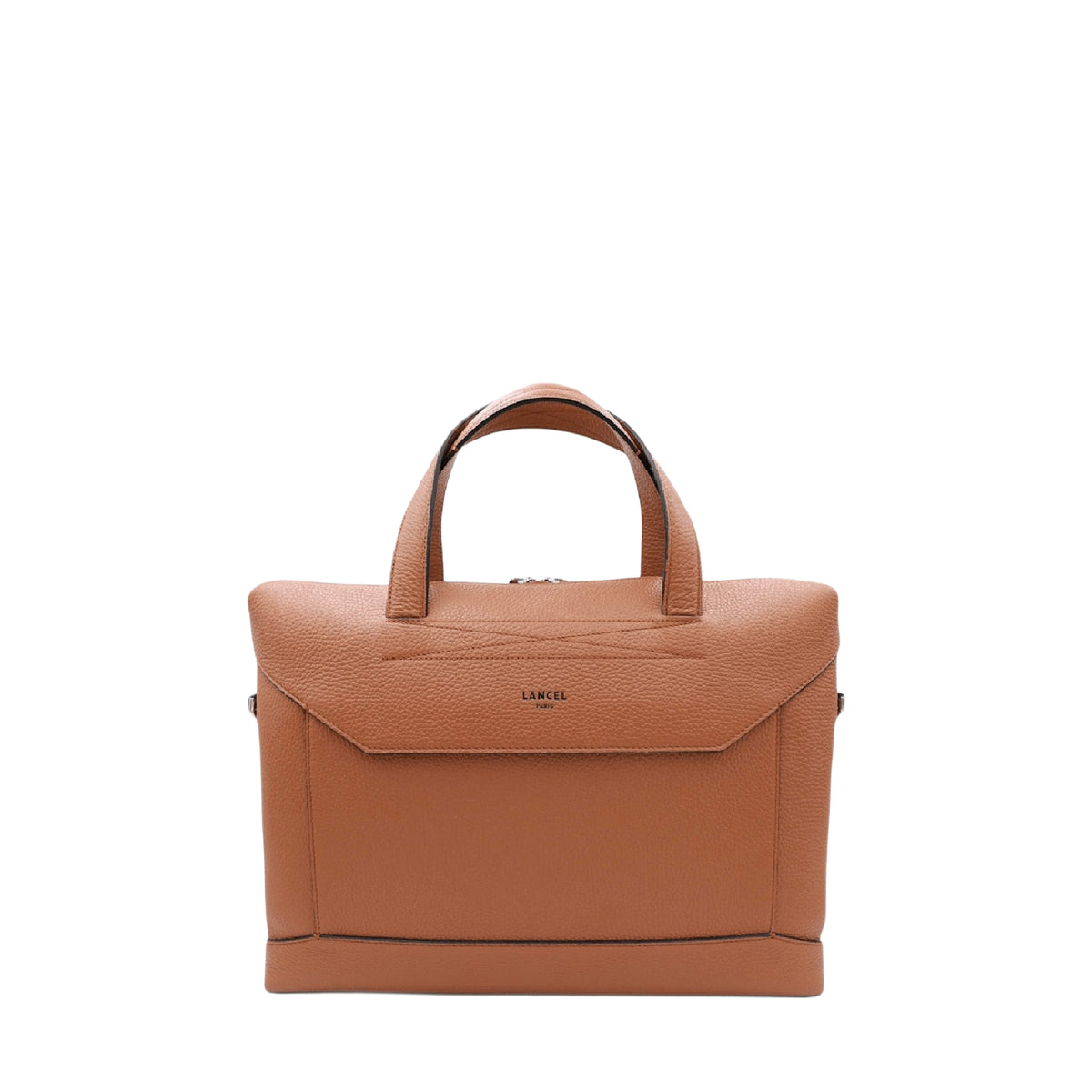 Graphic S leather briefcase - Camel