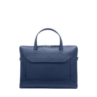 Porte-documents slim Graphic en cuir grainé - Bleu pétrole