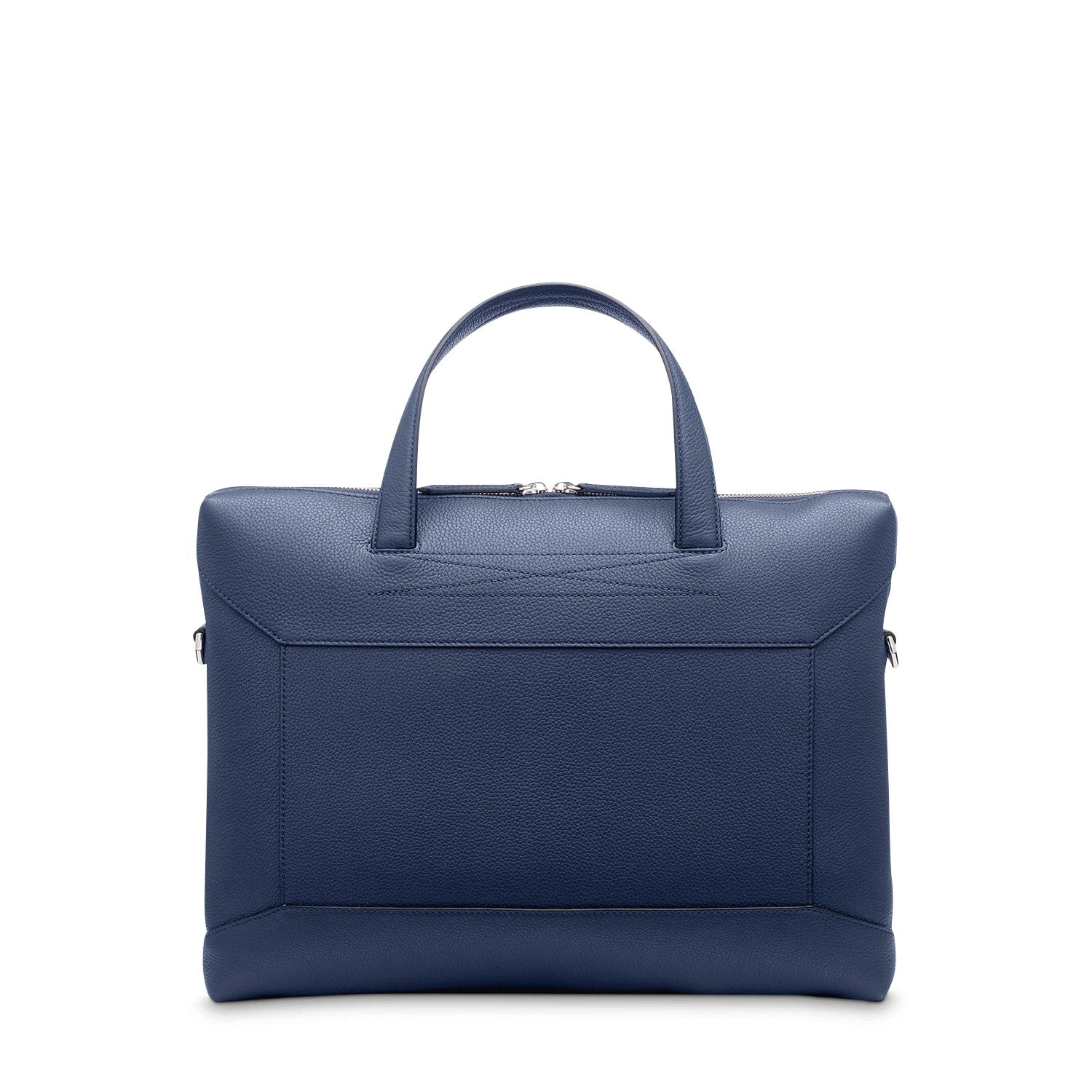 Porte-documents slim Graphic en cuir grainé - Bleu pétrole