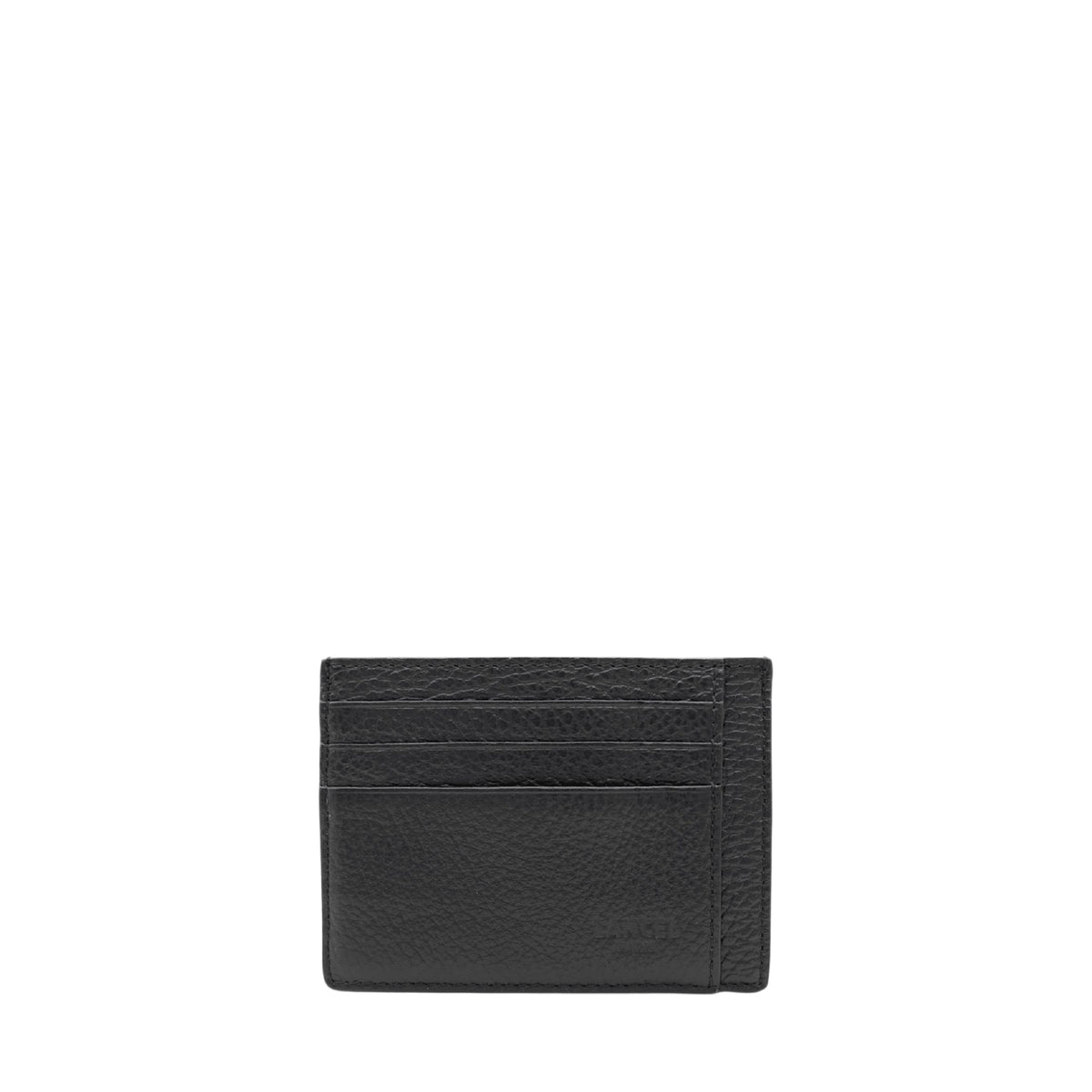 6CC Graphic Leather Card Holder - Black