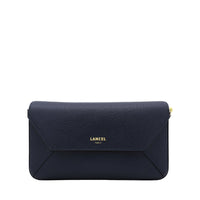 Sac rabat M Lettrines en cuir grainé - Bleu Nuit