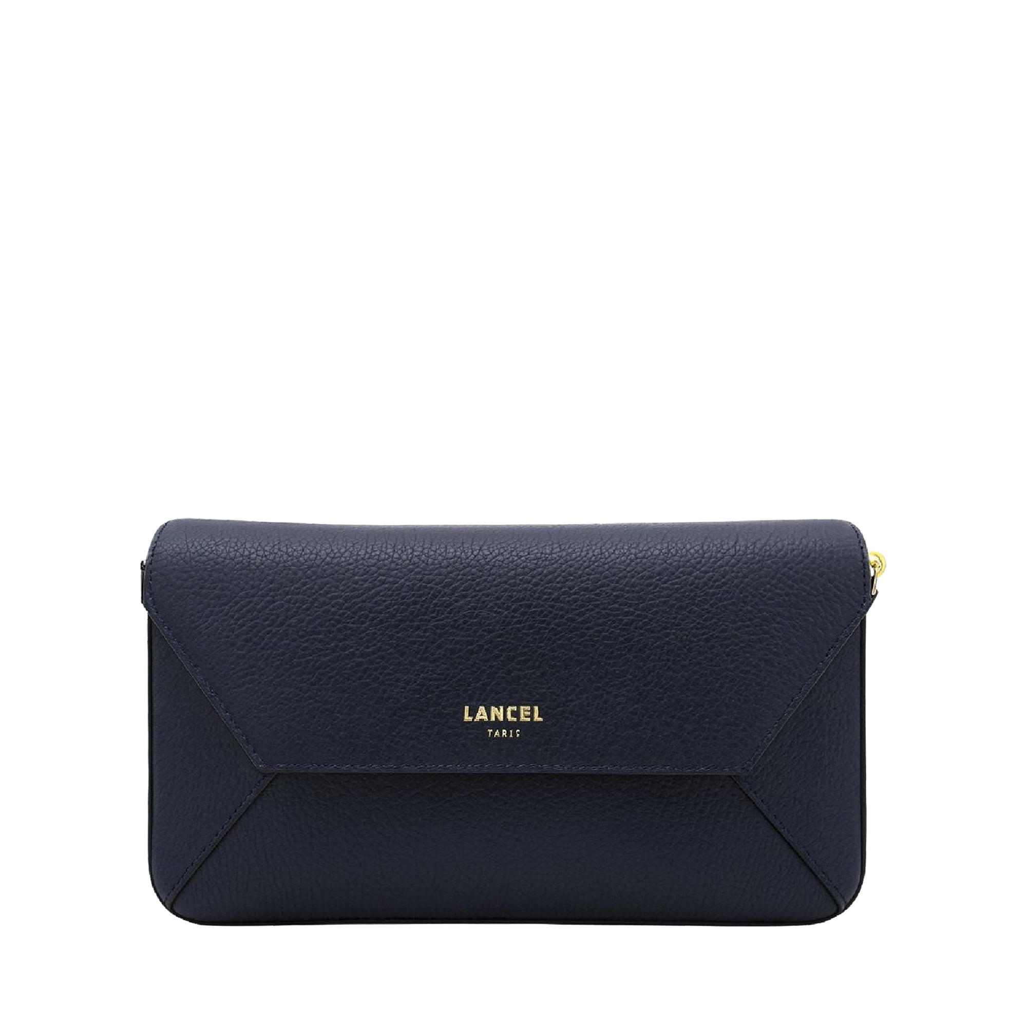 Sac rabat M Lettrines en cuir grainé - Bleu Nuit