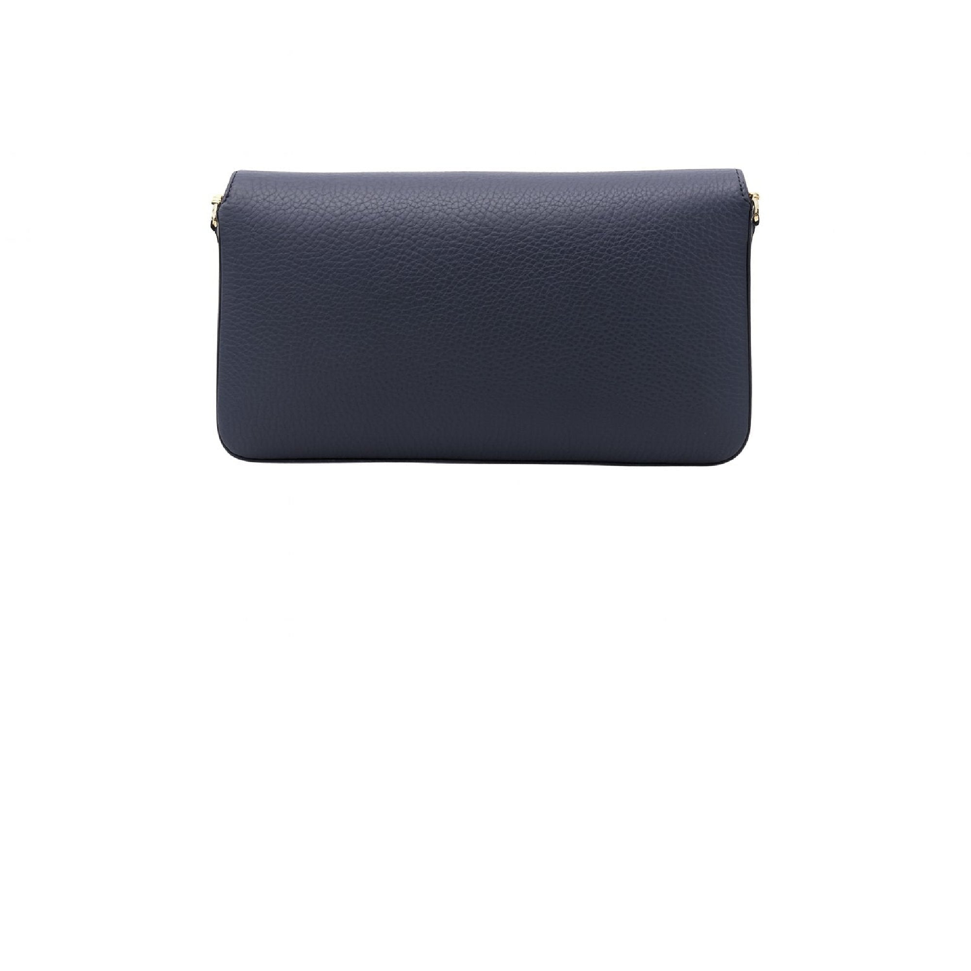 Sac rabat M Lettrines en cuir grainé - Bleu Nuit
