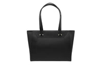 Sac cabas ew zippé Lettrines en cuir grainé - Noir