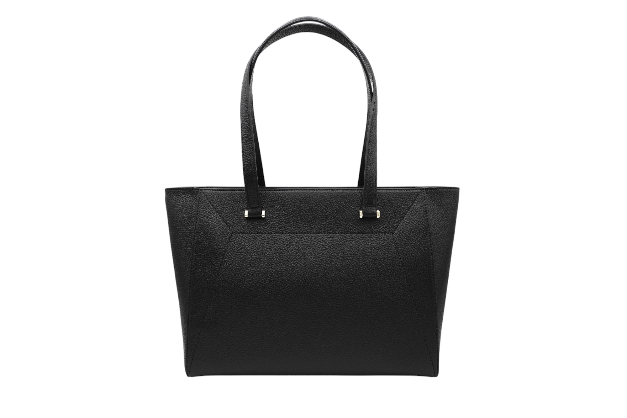 Sac cabas ew zippé Lettrines en cuir grainé - Noir