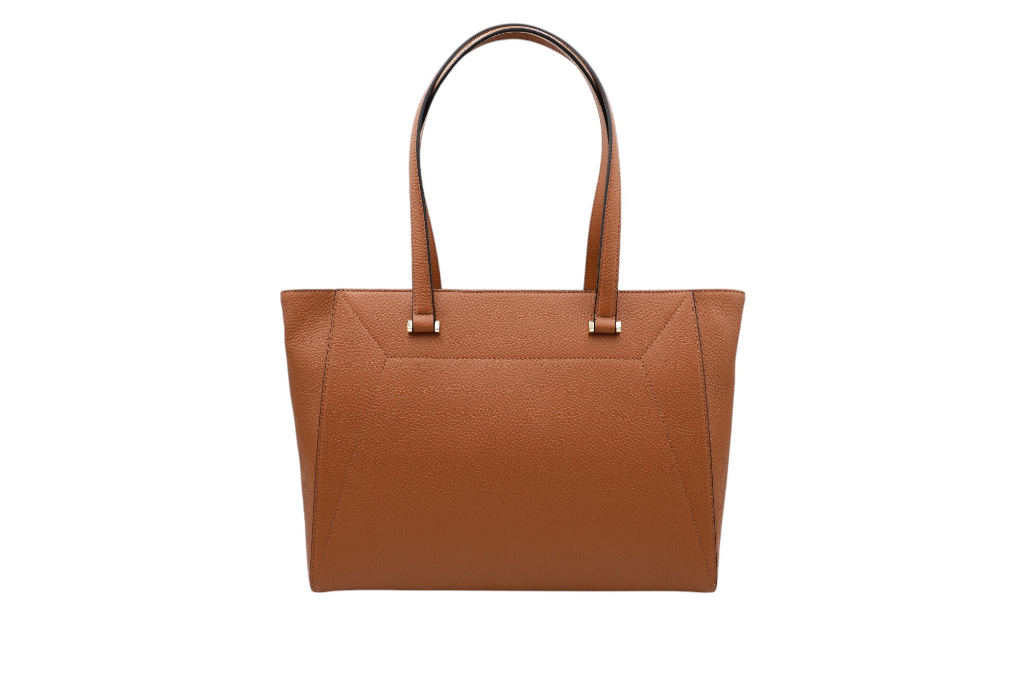 Sac cabas ew zippé Lettrines en cuir grainé - Camel