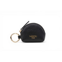 Lettrines half-moon leather purse - Black
