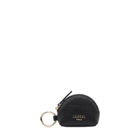 Lettrines half-moon leather purse - Black