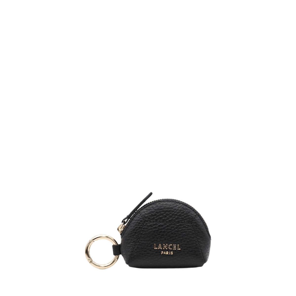 Lettrines half-moon leather purse - Black