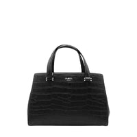 Lettrines S leather carryall bag - Black