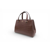 S Lettrines leather carryall bag - Cacao