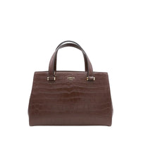 S Lettrines leather carryall bag - Cacao