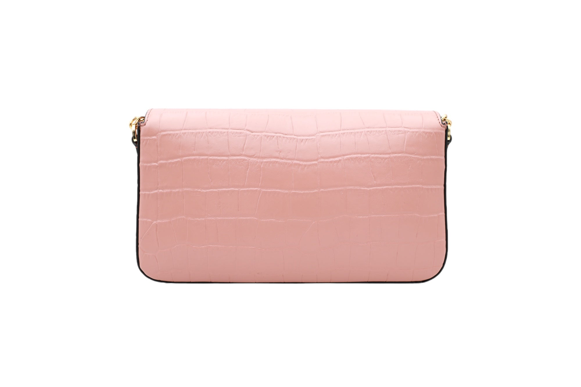 Sac rabat Lettrines M en cuir embossé - Nude