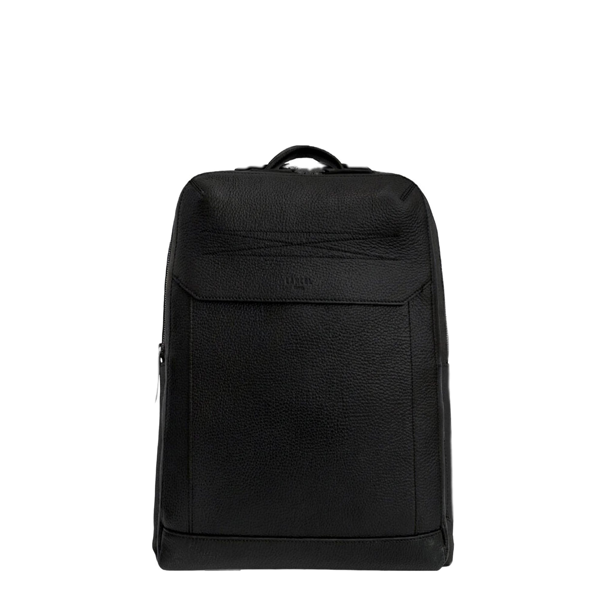 Sac à dos zippé 1 compartiment Graphic en cuir grainé - Noir