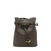 Petit sac seau Le Huit en cuir embossé - Kaki