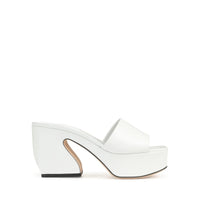 Mules à plateforme Si Rossi 90 en cuir - Bianco