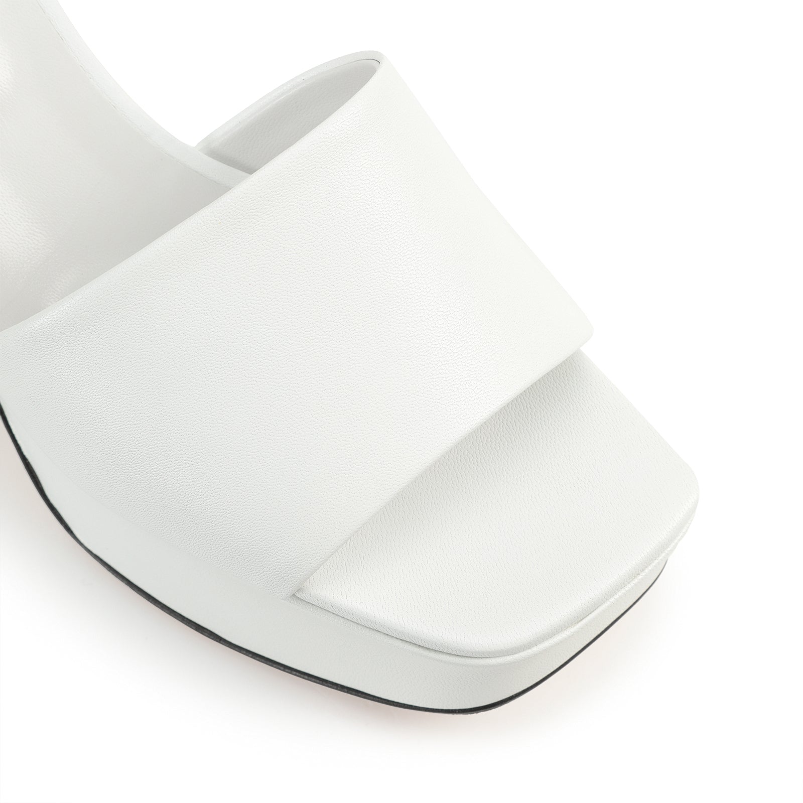 Mules à plateforme Si Rossi 90 en cuir - Bianco