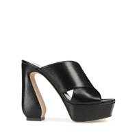 Mules à plateforme Si Rossi 130 en cuir - Nero