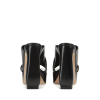 Mules à plateforme Si Rossi 130 en cuir - Nero