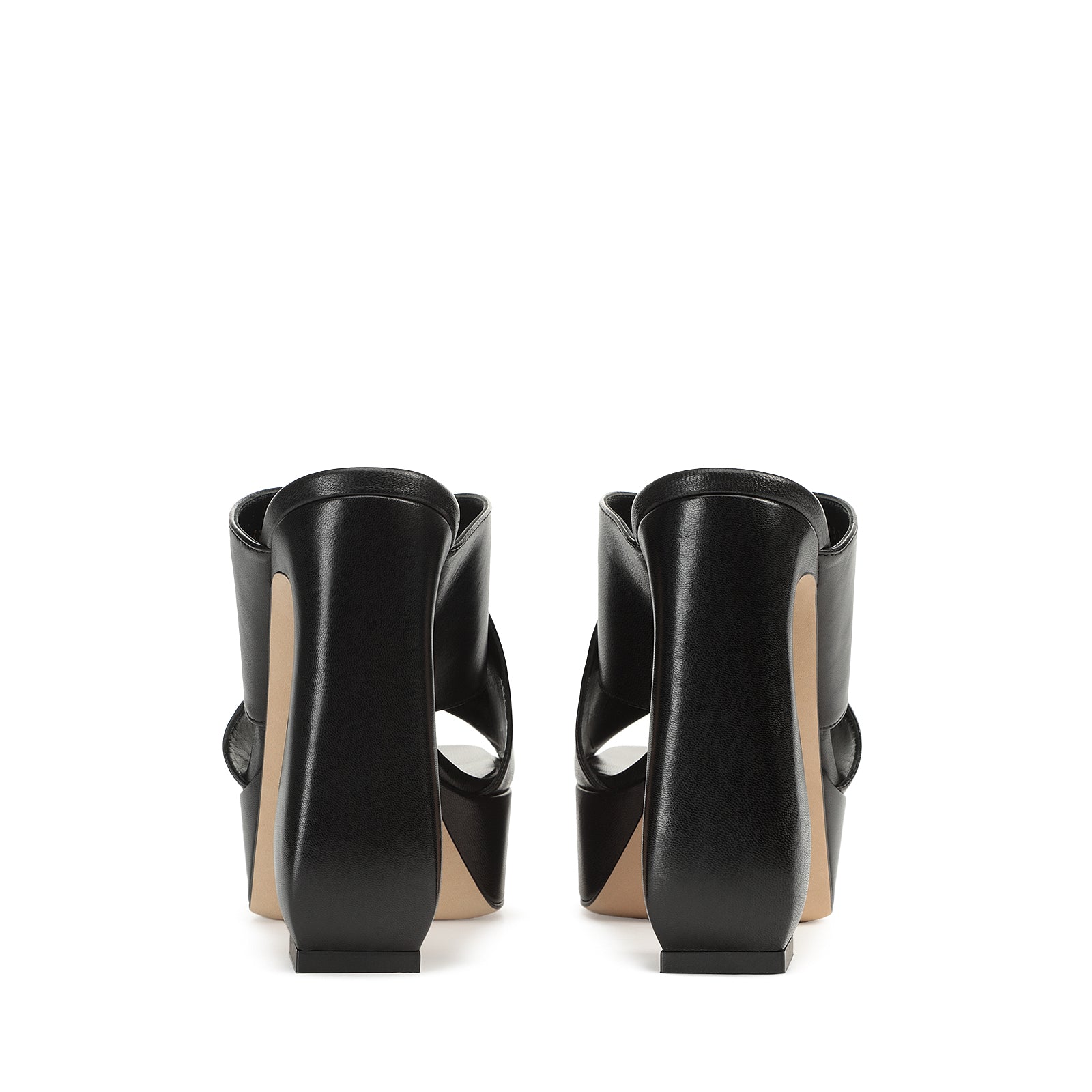 Mules à plateforme Si Rossi 130 en cuir - Nero