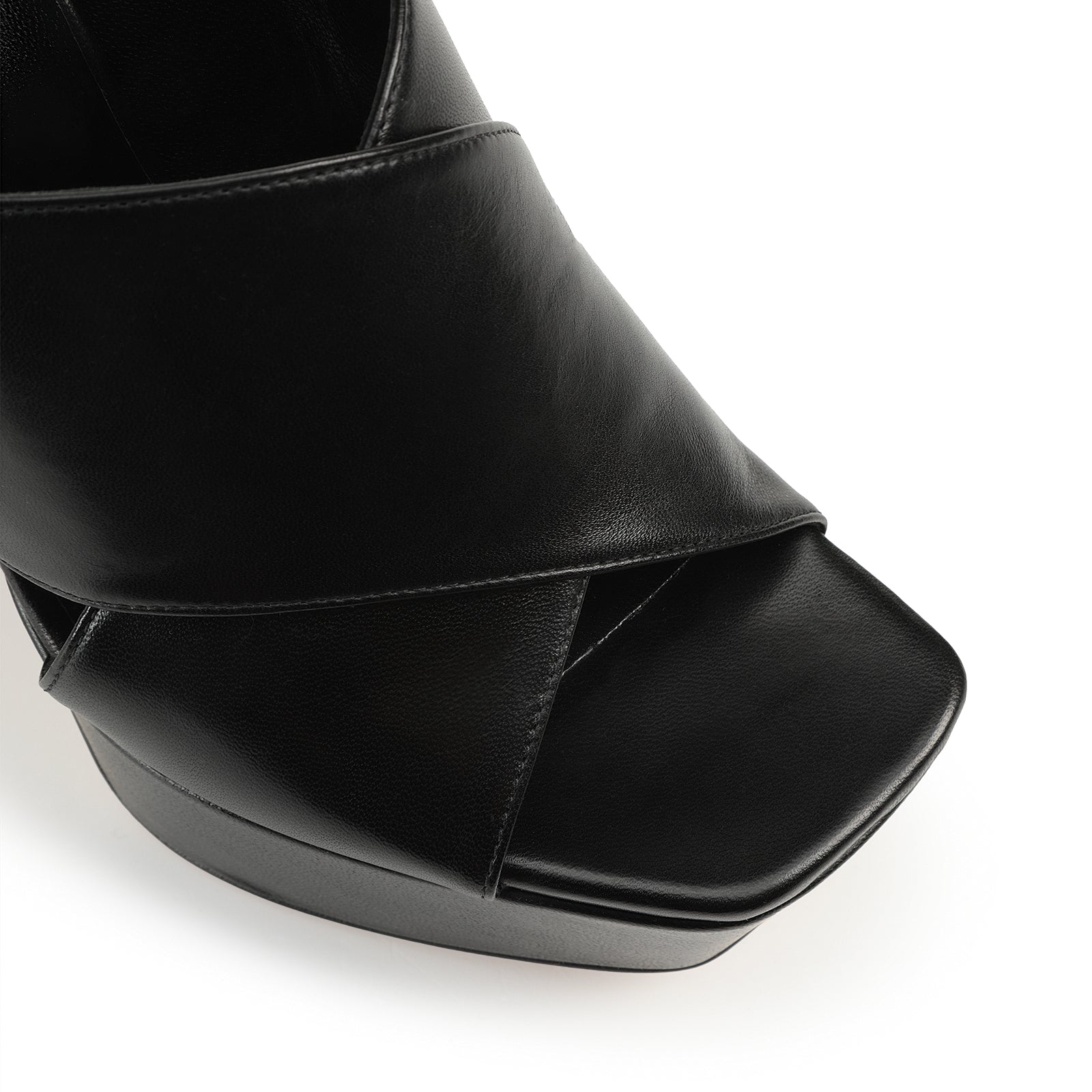 Mules à plateforme Si Rossi 130 en cuir - Nero