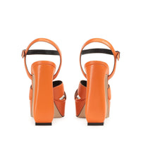 Sandales à plateforme Si Rossi 135 en cuir - Flash Orange