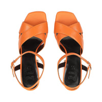 Sandales à plateforme Si Rossi 135 en cuir - Flash Orange