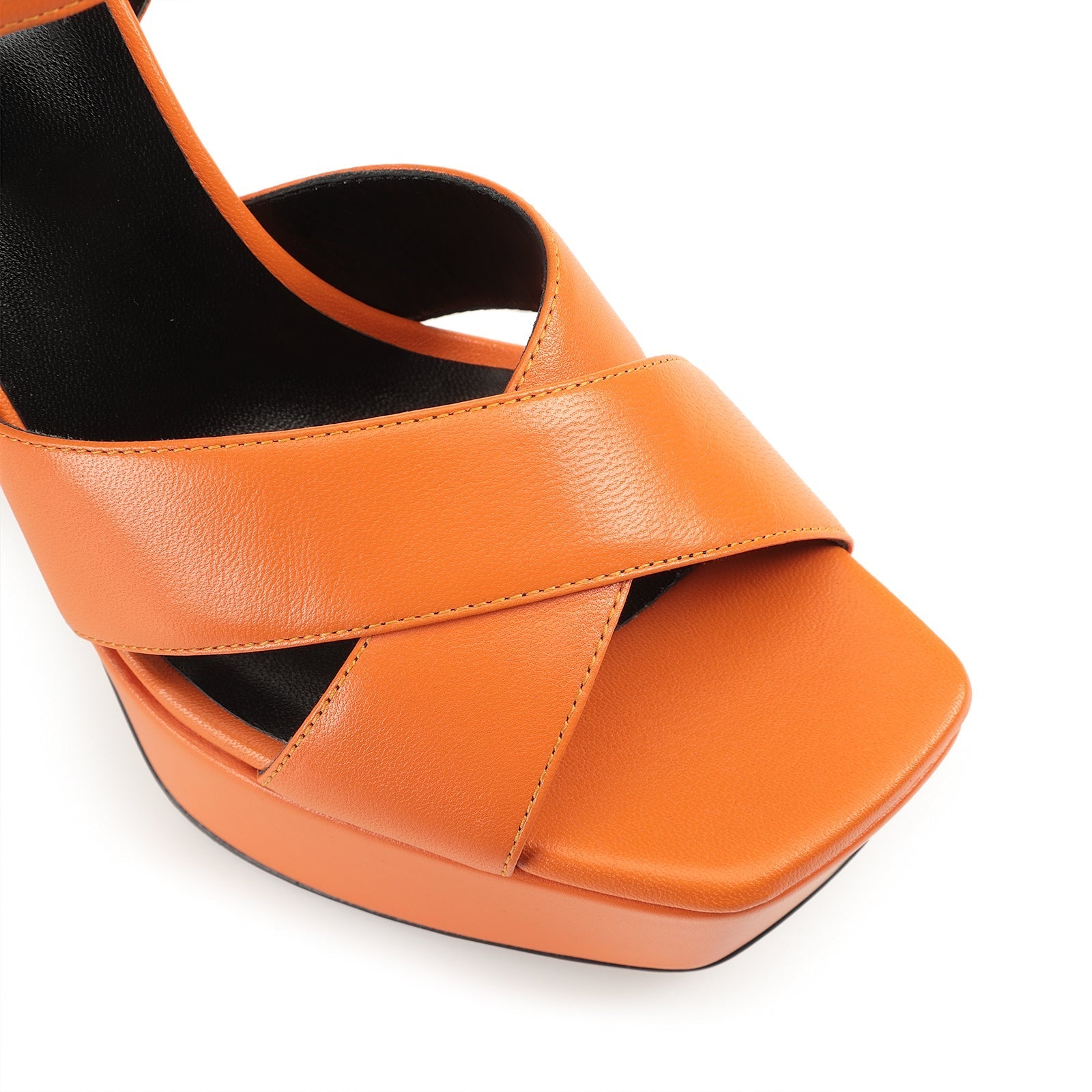 Sandales à plateforme Si Rossi 135 en cuir - Flash Orange