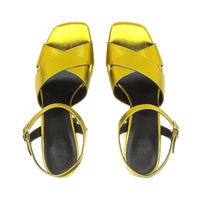 SANDALES EN SOIE NAPPA ROUGE