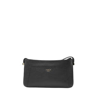 Lettrines mini zipped leather bag - Black
