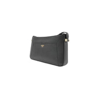 Lettrines mini zipped leather bag - Black